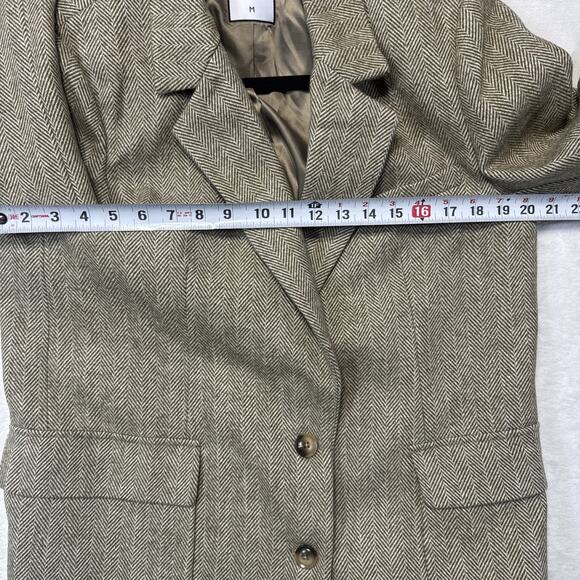MOTF White Tweed Cropped Buttoned Blazer Sz S - Picture 6 of 7